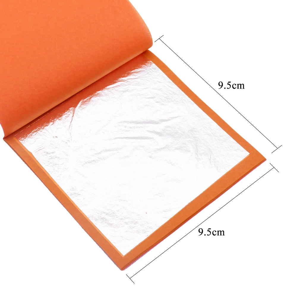 

25pcs 9.5x9.5cm genuine silver leaf edible one booklet, food grade, suits food decoration like cake sushi pizza free shipping