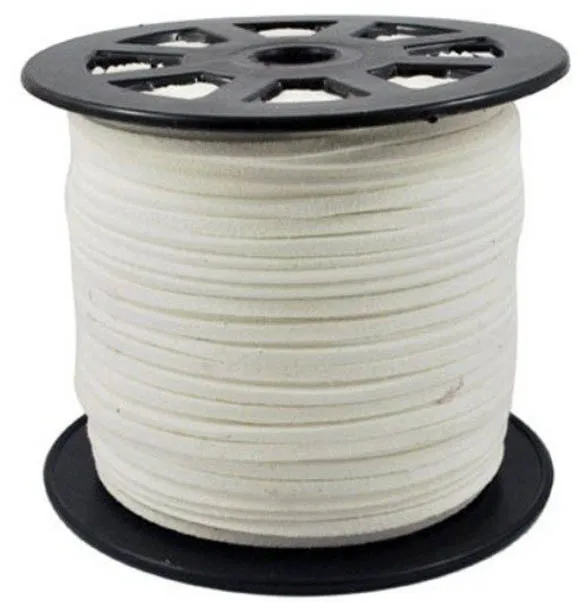 3 мм плоский шнур из искусственной замши шнурок кожаный шнур плоская веревка для модных мешки для браслетов Бахрома Кисточкой делая оптом - Цвет: white