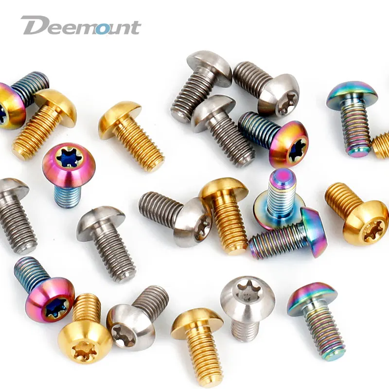 

Deemount Titanium TC4 Bolts M5x10mm T25 Torx Head for Bicycle Disk Brake Rotor Mount MTB Mountain Bike Ti Parts Screws