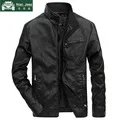 Мужская кожаная куртка размера плюс на весну и осень, армейская куртка-бомбер из искусственной кожи, военная верхняя одежда, водонепроницаемая куртка из искусственной кожи, jaqueta de couro M-6XL