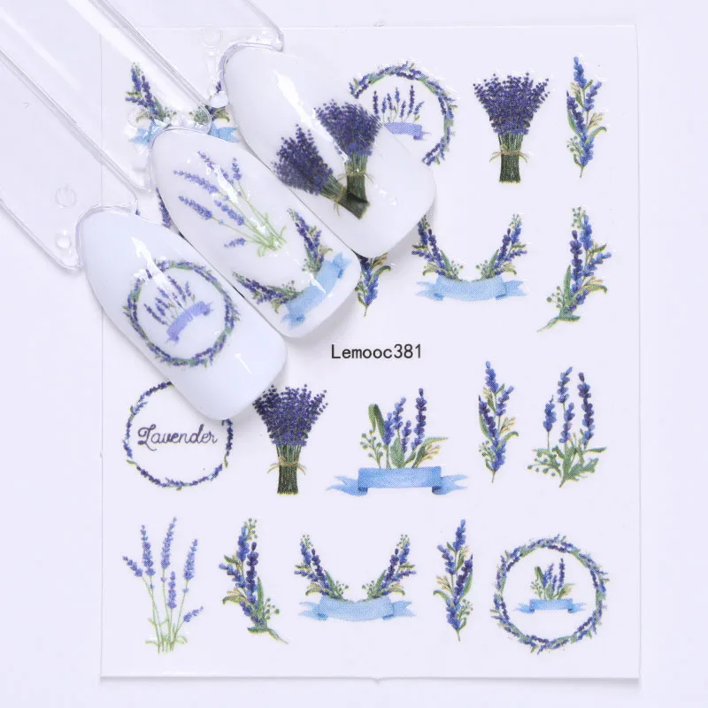8 Nail Water Decals Transfer Stickers Flower Tropical Images Nail Art Manicure Tips Decoration for UV Gel Polish - Цвет: 8