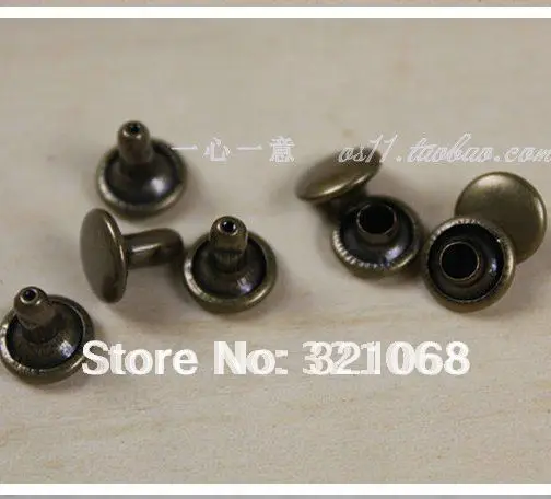 

100 sets of 8 mm double copper rivet rivet tool base of high-grade silver/bronze jeans hit DingMao belt by hand bags material