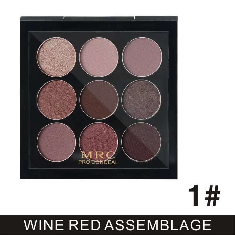 MRC Trendy Eyes Makeup 9 Colors Metallic Eyeshadow Palette Nude Matte and Shimmer Eye Shadow Make Up Palette - Цвет: 01 Eyeshadow