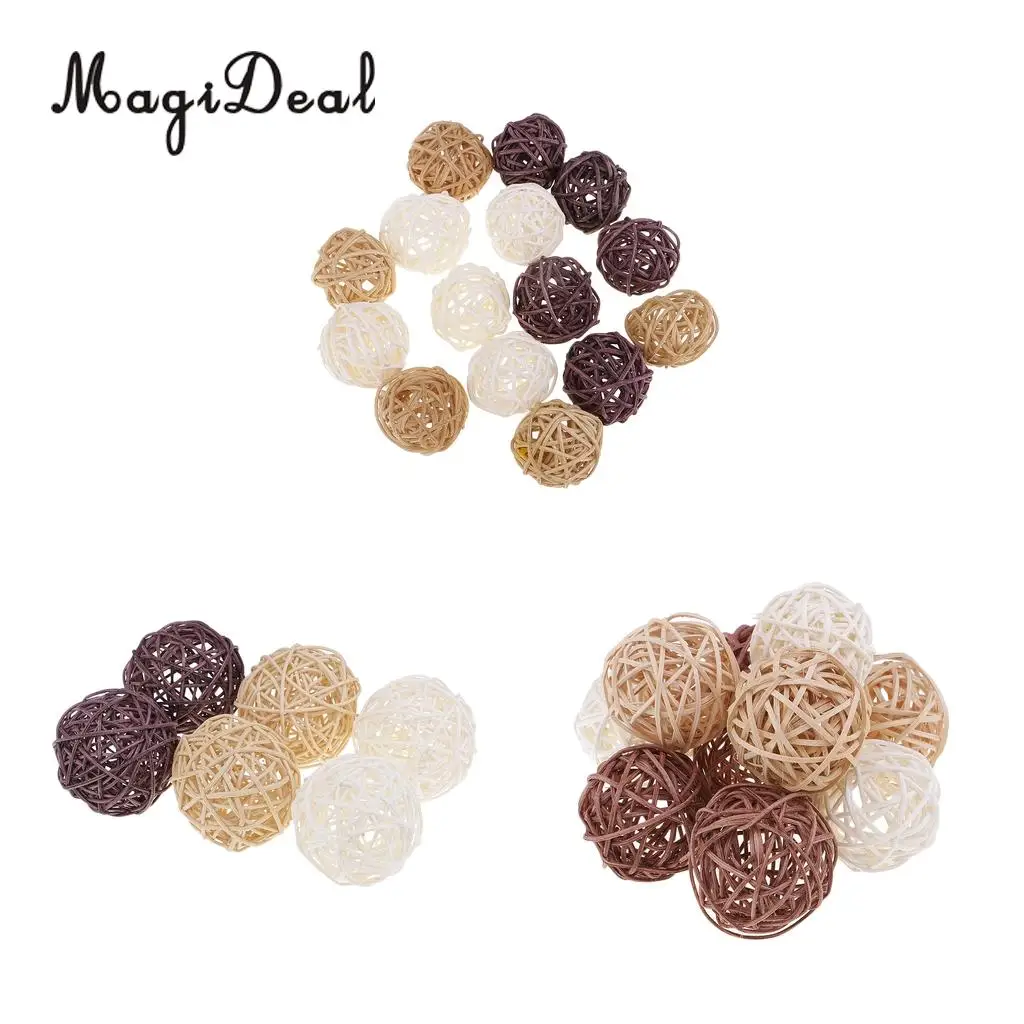 31pcs 3cm/5cm/7cm Mixed Colors Wicker Rattan Ball Christmas Birthday Home Wedding Party Decorations DIY Ornaments Kids Toys | Дом и сад
