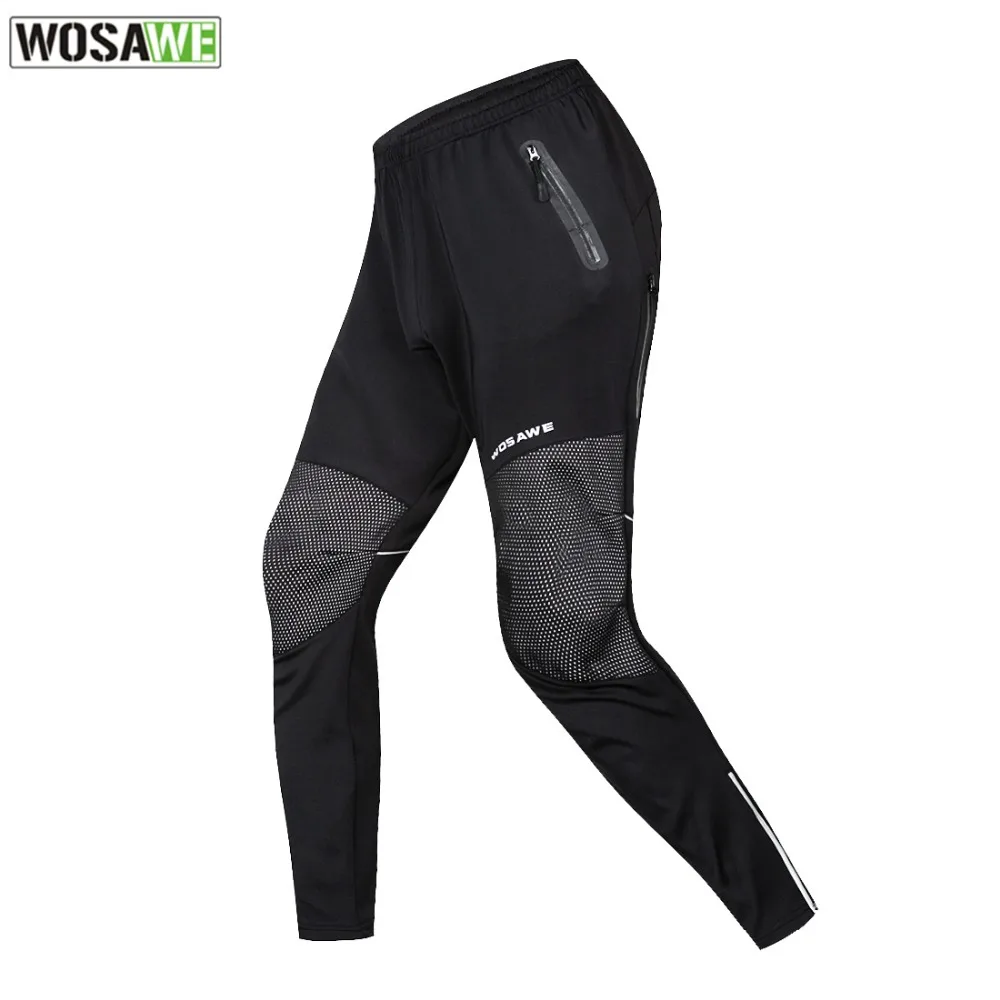 WOSAWE зимние теплые флисовые штаны для велоспорта длинные спортивные езды на