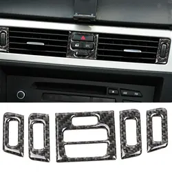 Наклейки из углеродного волокна для BMW e90 e92 e93 2005-2012 подкладке центральный кондиционер Выход украшения рамы покрытие автомобиля для укладки