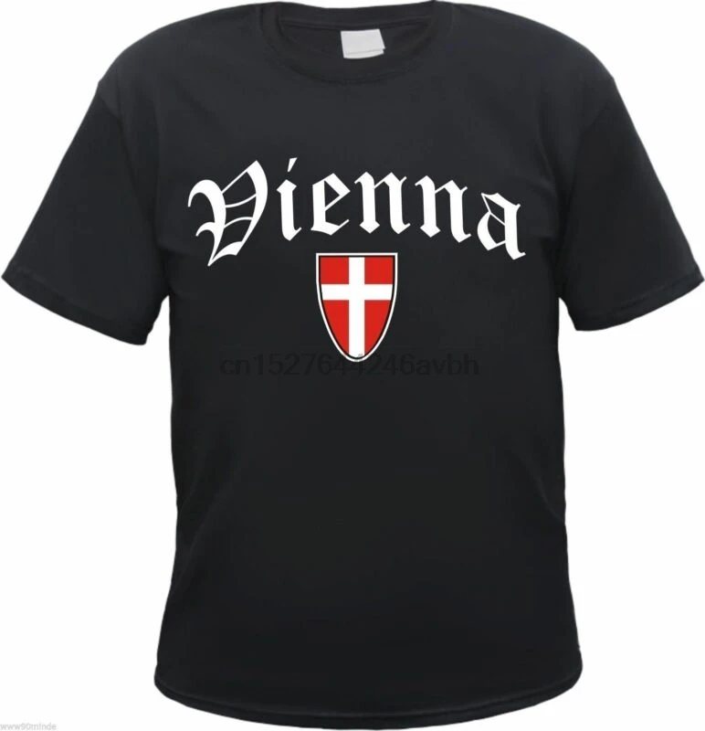 

VIENNA T-Shirt - Altdeutsch mit Wappen - Schwarz - S bis 3XL - wien osterreich