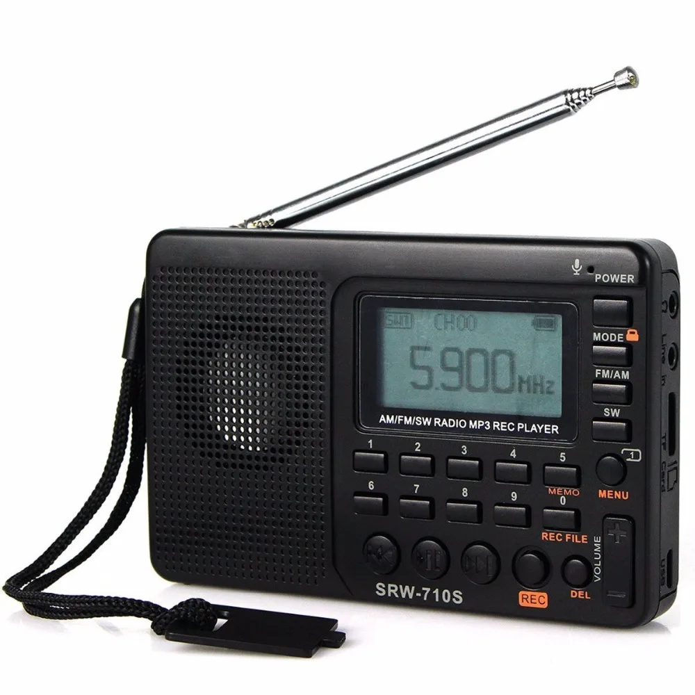 FM AM SW Radio Multiband Radio Receiver Bass Sound MP3 Player REC