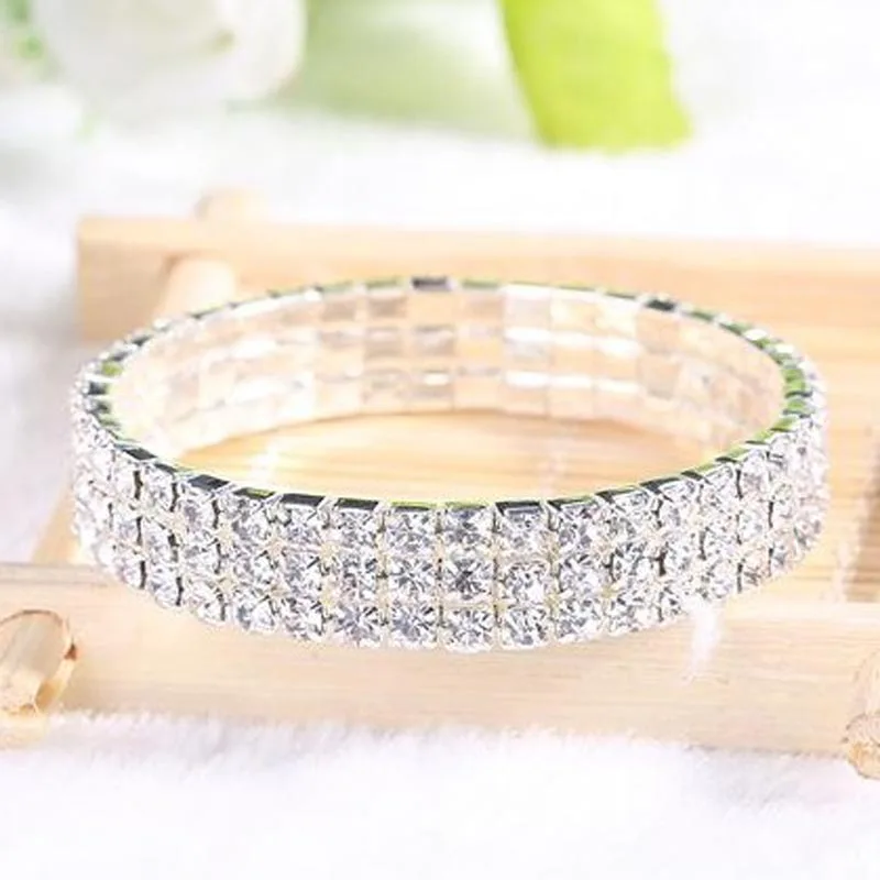 Factory direct sales, elastic line bracelet, rhinestone bracelet, alloy