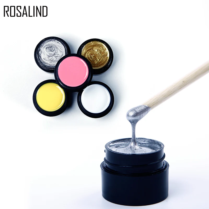 Гель лак для ногтей ROSALIND 5 мл чистый цвет сделай сам УФ светодиодный гель лаки