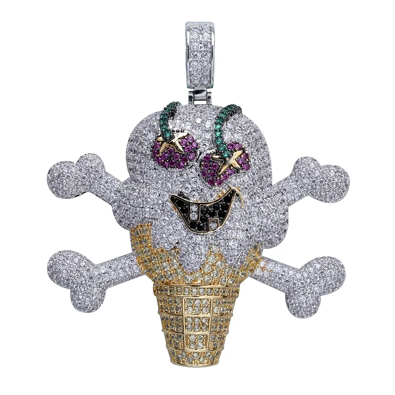 TOPGRILLZ Corsair кулон в форме Черепа скелета ожерелье Iced Out Bling кубический циркон хип хоп золотой серебряный цвет мужские Подвески цепочка Ювелирные изделия