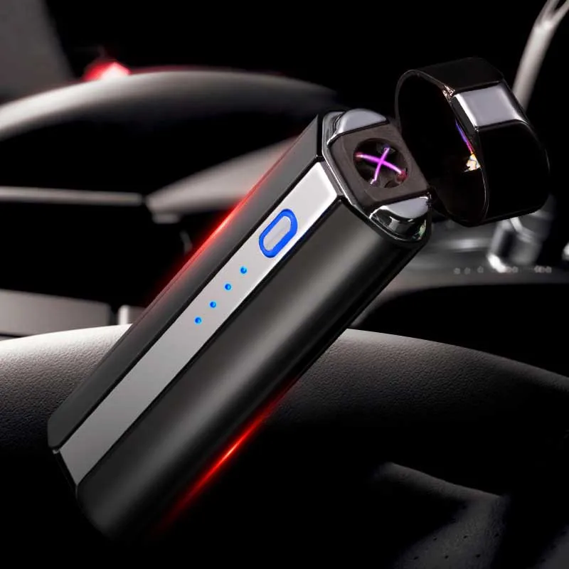 USB Электрический двухдуговой металлический беспламенный фонарь перезаряжаемая