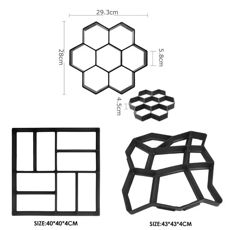 DIY Сад ходьбы тротуара плесень пластиковый камень дорожный путь производитель вручную мощения цемента кирпича бетонные формы Pathmate инструмент