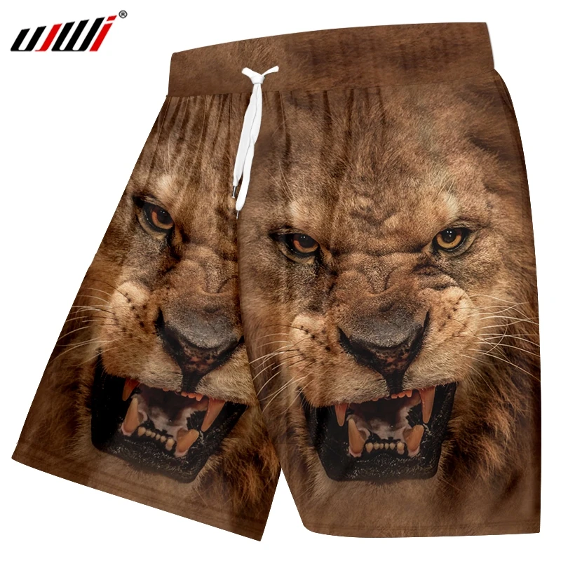 UJWI Hombre Short Jogger Fashion Sporting Beach Shorts 3D Printed Animal Tiger Funny Big Size 5Xl Clothes Men Summer Boardshorts | Мужская