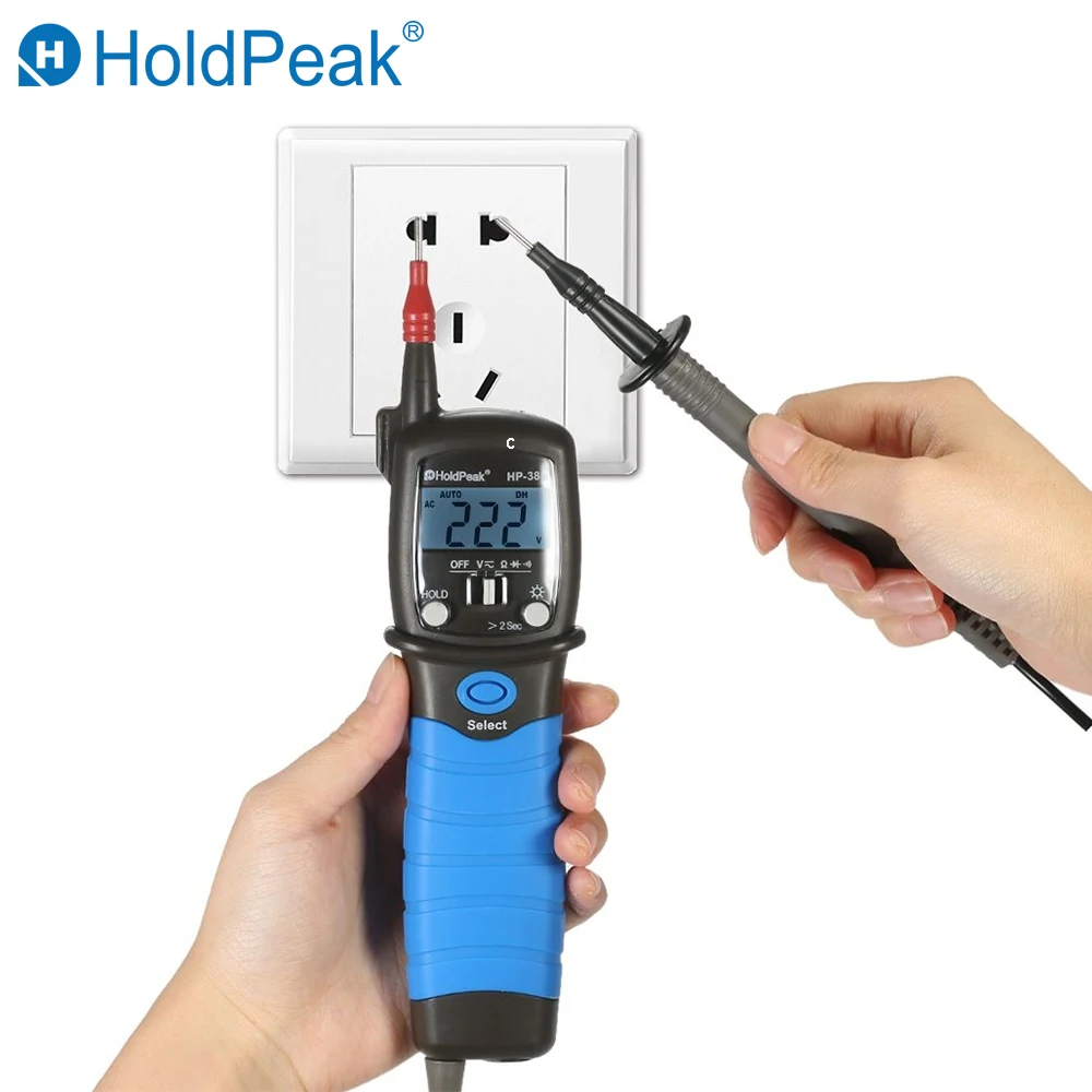 HoldPeak HP-38C AC/DC Ручка Тип Цифровой мультиметр напряжение ЖК-дисплей цифровой измеритель напряжения постоянного тока измеритель емкости измерительные инструменты