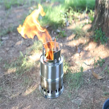 

Folding Wood Gasifier Stainless Steel Solidified Alcohol Stove Backpacking Survival Firewood Burning Cooking System ZQ884068