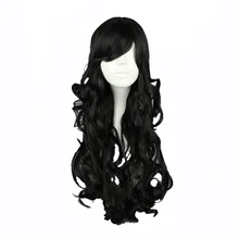 Mcoser 2" Синтетические волосы Искусственные парики термостойкие афро-американской Искусственные парики Косплэй черный Высокая Температура Волокно wig-448a