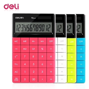 

Deli dual power supply calculator 12 digits fashionable solar energy/battery energy school and office supply calculator