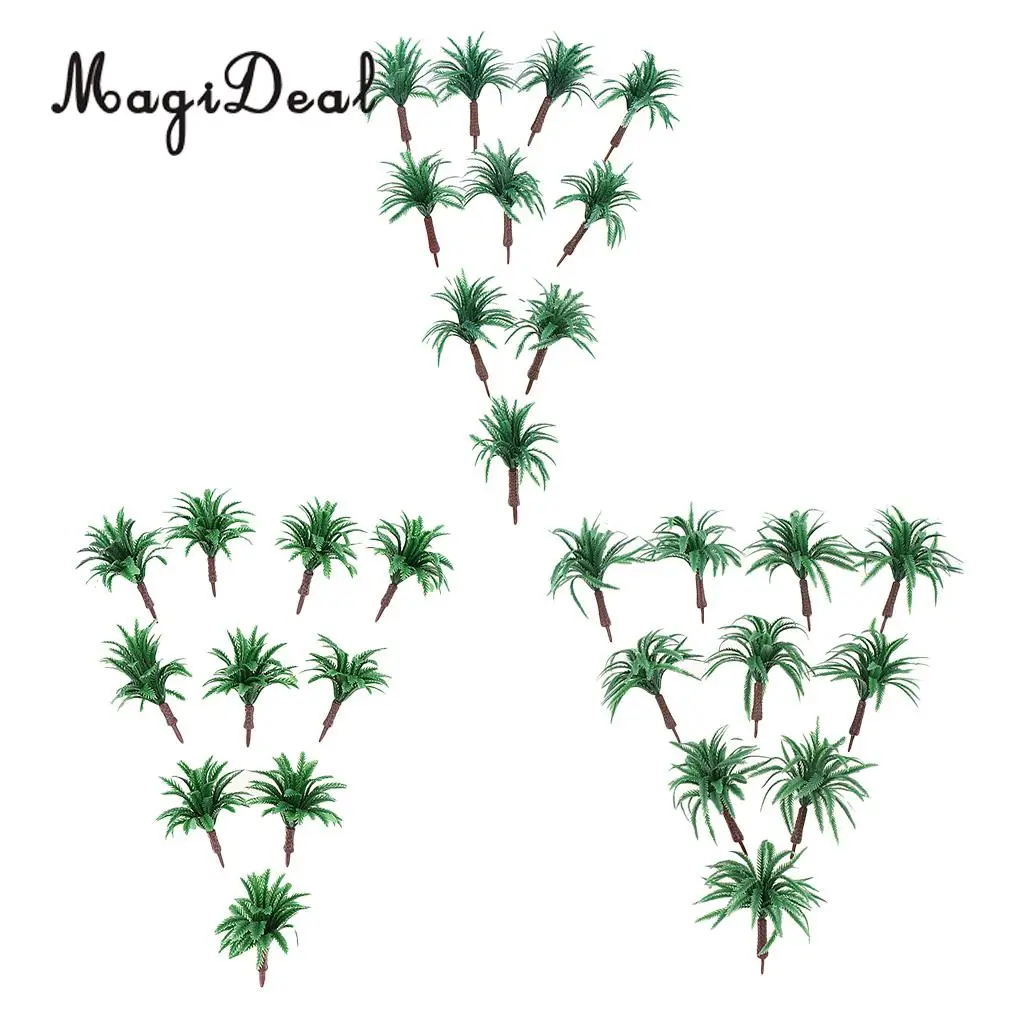 MagiDeal 10Pcs 4.5cm Green Tree Models 1/150 N for Train Railroad Railway Garden Courtyard Scenery Greenery DIY Landscape Prop