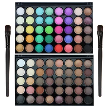 40 цветов Макияж глаз карандаш для век/палитра натуральный мерцающий матовый Тени для век Палитра+ Кисть косметический набор