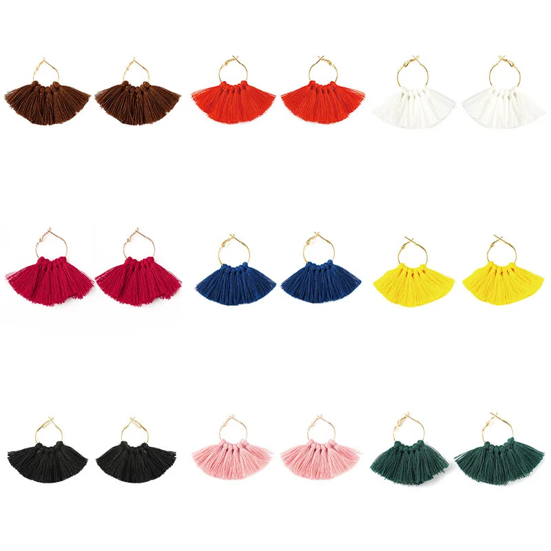 

Zinc Alloy Trendy Romantic Elegant Multi Color Tassel Hanging Drop Dangle Earrings for Women