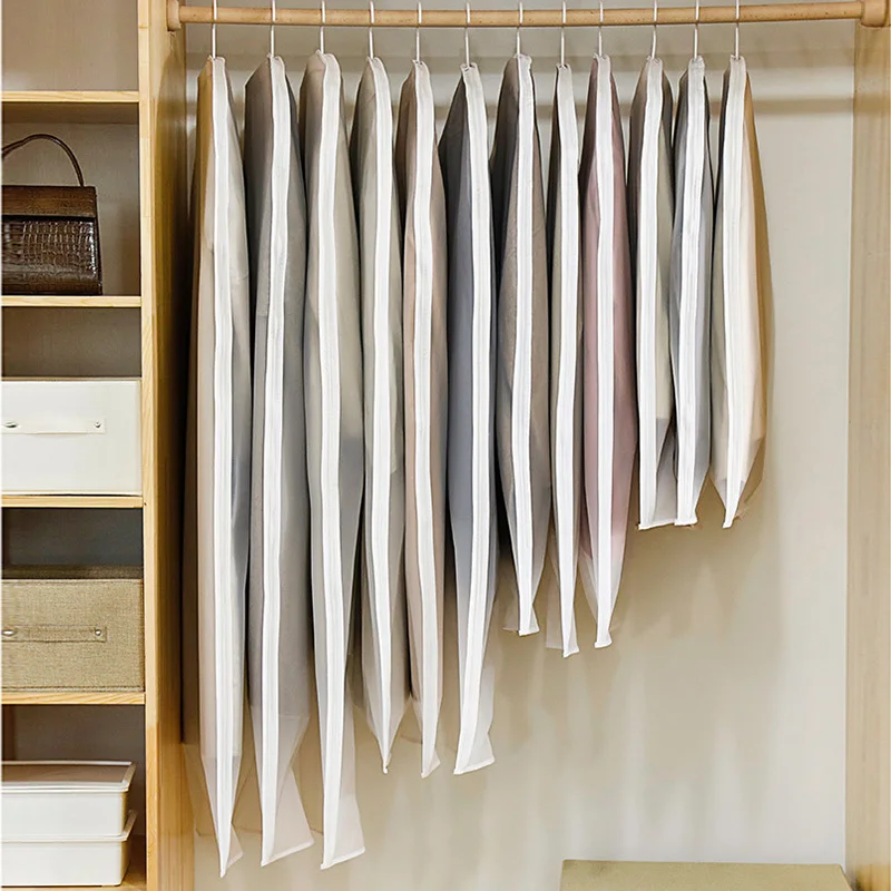 1 шт. прозрачная боковая открытая сумка для хранения одежды домашней куртка