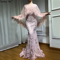 Розовые вечерние платья без рукавов с перьями и шалью из пряжи 2019, модные сексуальные вечерние платья с жемчужинами и кристаллами в стиле