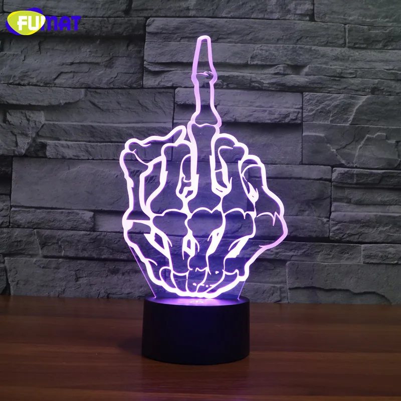 

FUMAT 3D Lamps Midfinger Night Lights LED Night Lamp with 7 Colors Desk Lamp Despise Emoji Xmas Kids Friends Gifts Decor Lamps