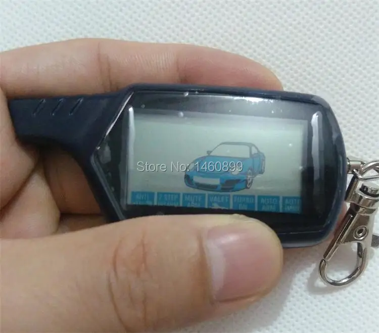 2 way LCD Remote Controller Key Fob Chain with LOGO For Russian Vehicle Security Two way