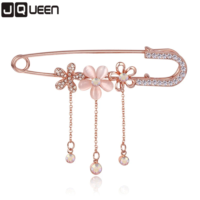 

Women Brooch Flower Pin Rose Gold Color For Wedding Elegant Rose Flower Brooch Pin Fashion Rhinestone Brooches