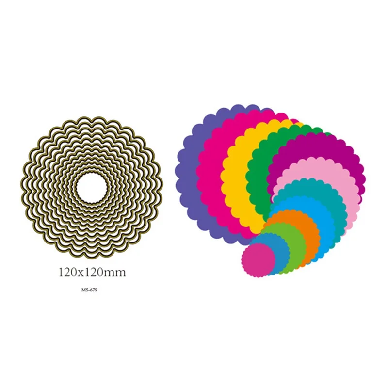 

Swovo Wavy circle frame Metal Cutting Dies for Scrapbooking DIY Craft Paper Card Making Decorative Embossing Template 120*120MM