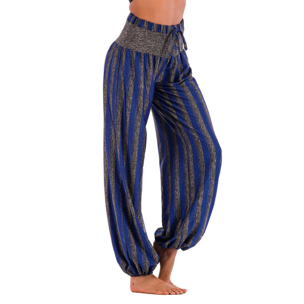 

SAGACE Womens Solid Striped Printed YOGA Sports Daily Casual Training Running Gym Trousers For Women Female 2019 Summer New