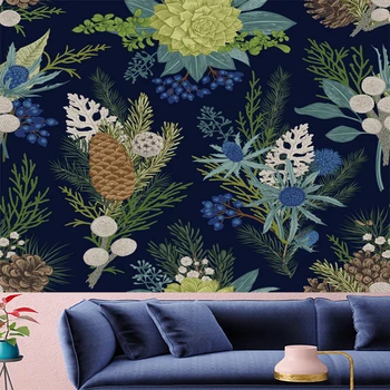 

Nordic Style bohemian decor flower blue Tapestry Retro yellow flower Wall Hanging Vintage Style Pattern Tapestries home decor