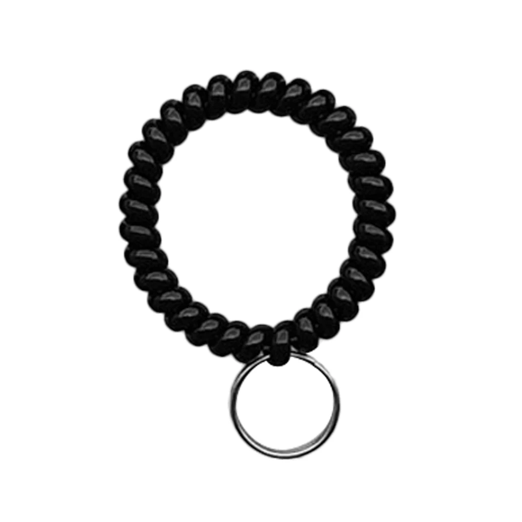 10Pcs Wrist Band Key Ring Chains Outdoor Sports Spiral Wrist Coil Keychains for Gym Fitness Running Scuba Diving Hiking Walking
