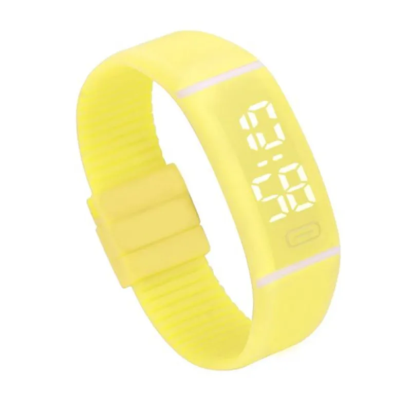 Лидер продаж Мужские Женские часы силиконовый браслет светодиодный часы унисекс спортивный браслет цифровые наручные часы простые электронные часы# B - Цвет: Цвет: желтый