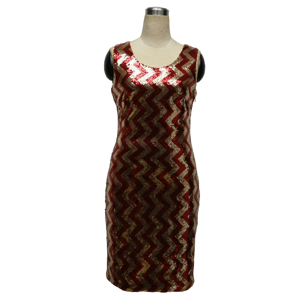 Наивный блеск блесток лоскутное летнее платье без рукавов с О образным вырезом