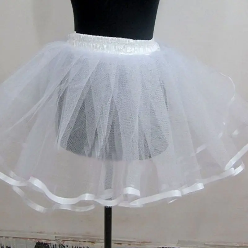 Детская белая короткая юбка из плотной сетки, Двухслойная юбка лолита, юбка полупрозрачное свадебное платье кринолин Underskit