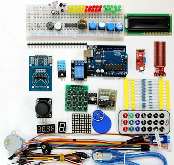 

Hot Sale RFID Super Starter Kit For Arduino UNO R3 Upgraded Version Learning Suite LCD 1602 Servo Motor Relay With Retail Box