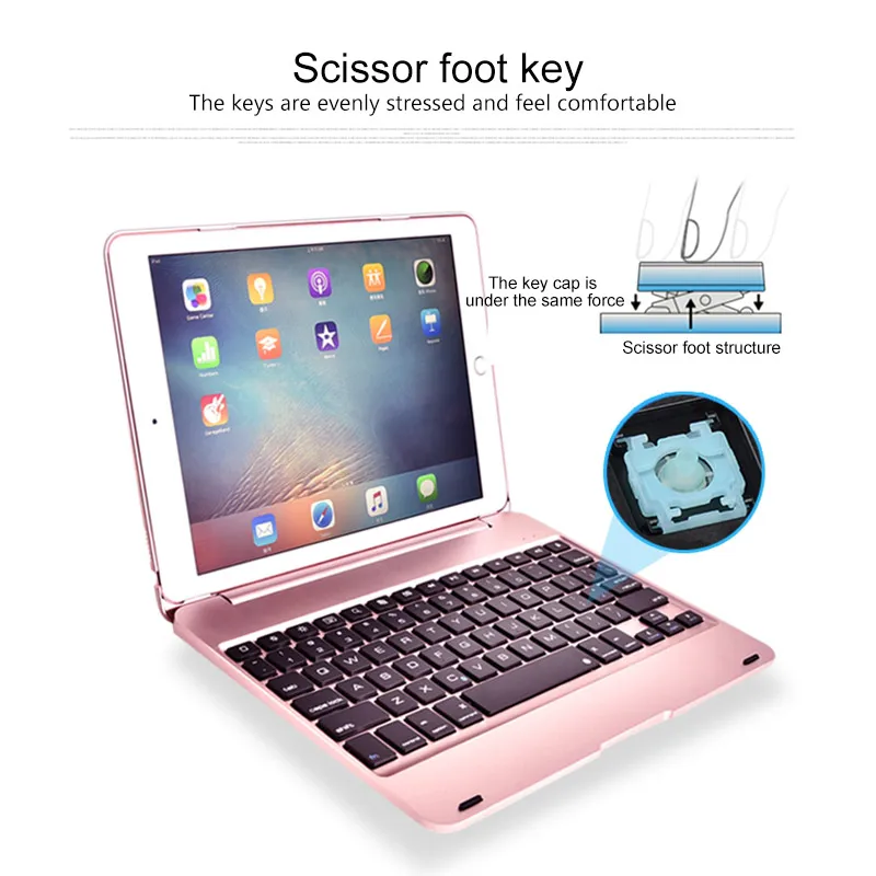 New Bluetooth Keyboard Case Cover For IPad pro 9.7 For IPad air 1 2 Stand Shell Bluetooth Automatic Connection Wireless Keyboard