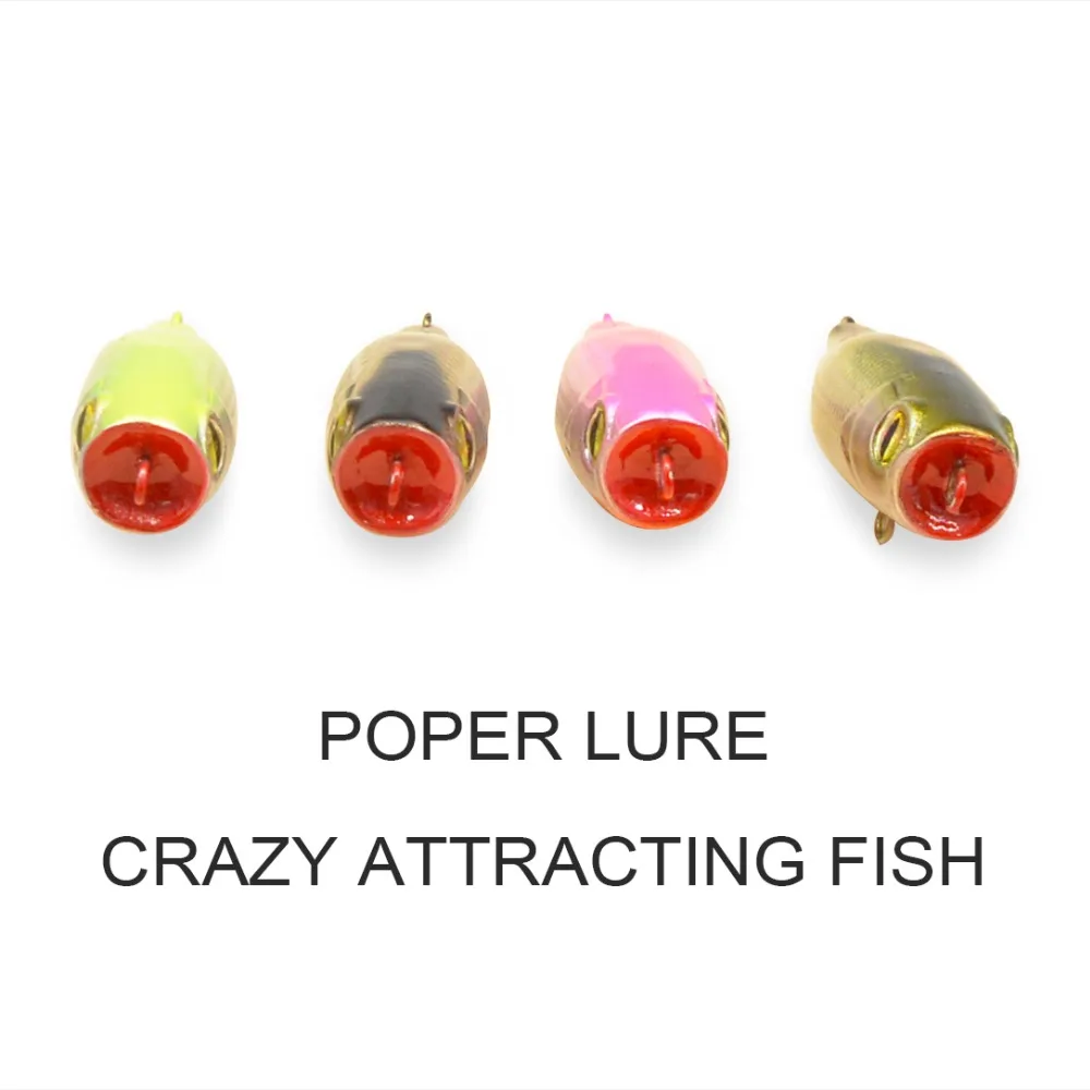 Pesca da Carpa Isca de Pesca Bammax 2.3g 4.4 Centímetros Mini Popper Crankbait Hard Bait Wobblers Flutuantes 3d Olhos Enfrentar Acessórios Pesca 7 High Quality Esporte e Lazer