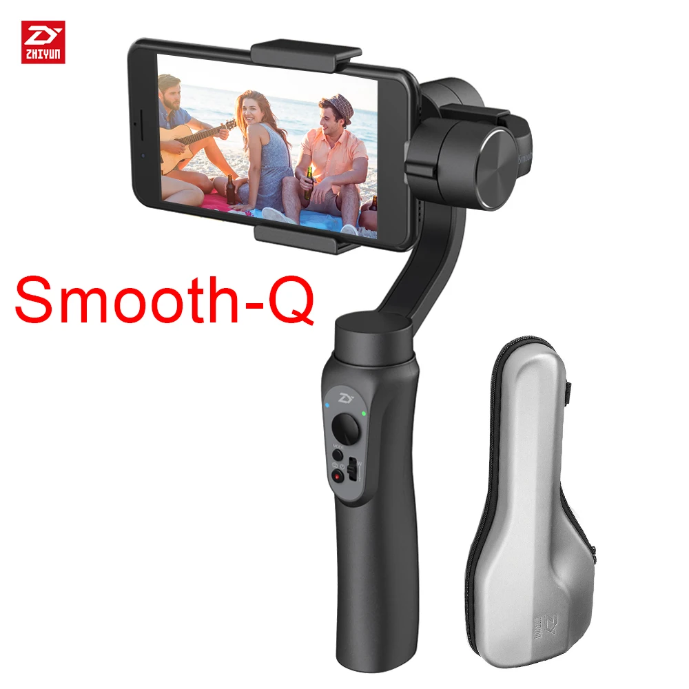 Zhiyun Smooth Q/Smooth 4 3-осевой ручной подвес портативный стабилизатор для iPhone samsung смартфон для Gopro экшн-камеры 5 4 3 - Цвет: Matte Black