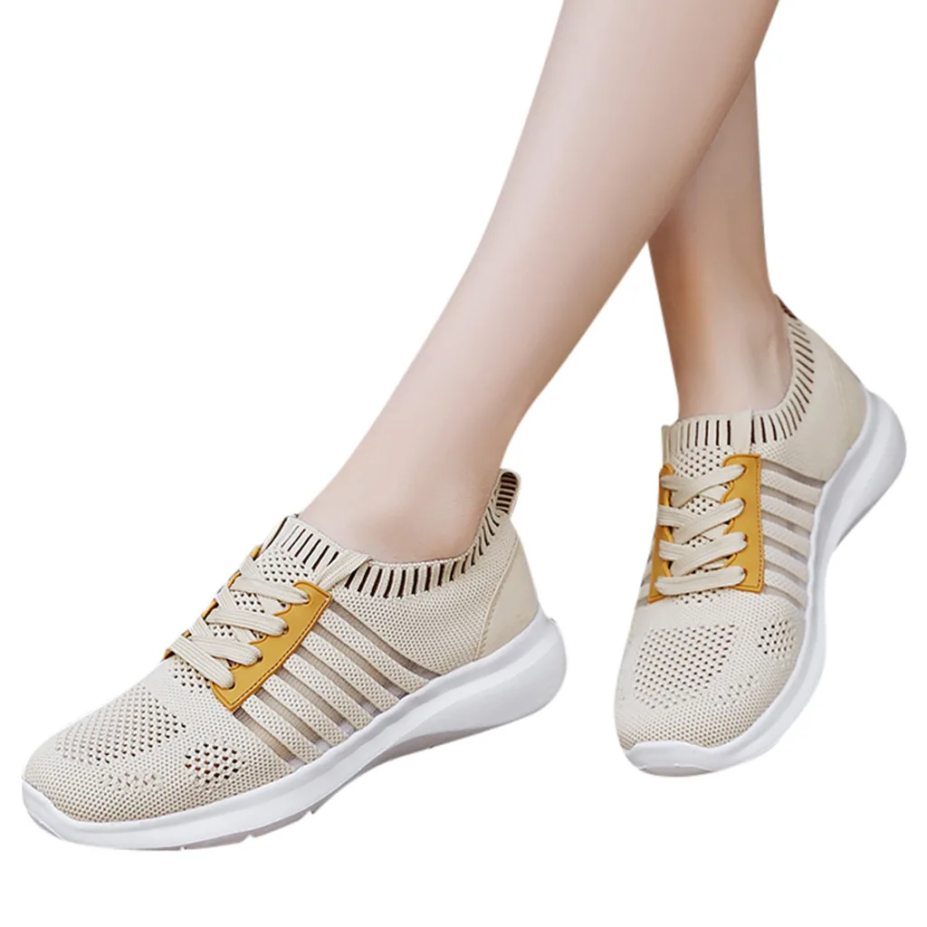 

CHAMSGEND Casual Wild Hot Women's Lightweight Breathable sneakers hollow skid mesh fashion wear non-slip sneakers