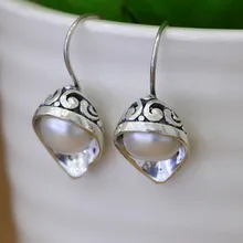 Серьги с натуральным жемчугом элегантные серьги из