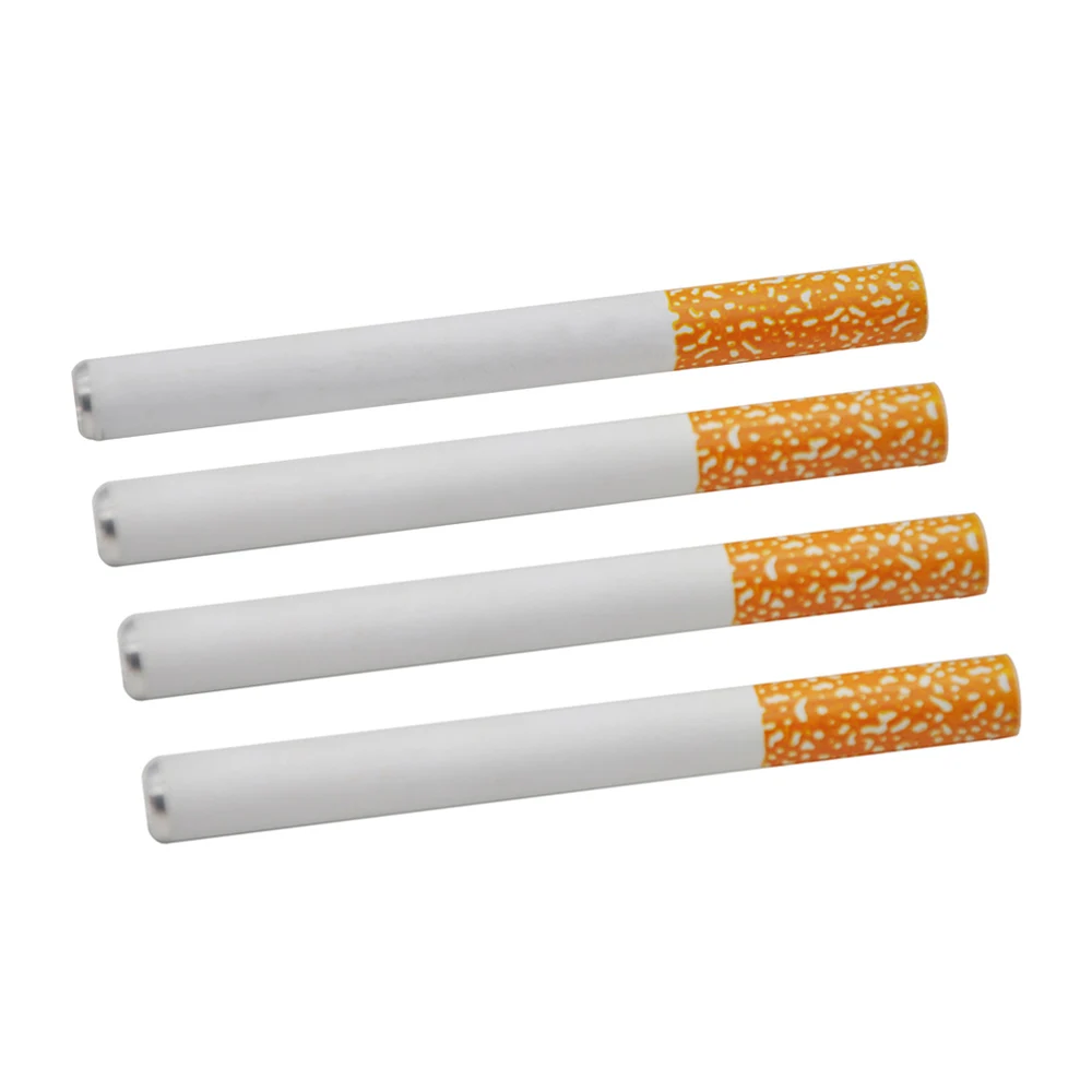 

4 pcs/lot 59MM/80MM/84MM cigarette shape ceramic smoking pipe accessory One Hitter sniff snorter
