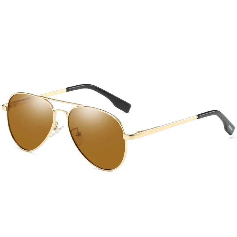 Мужские поляризованные солнцезащитные очки SIMPRECT, UV400, высокое качество, Ретро стиль, антибликовые, для вождения, солнцезащитные очки для мужчин - Цвет линз: Gold Tea