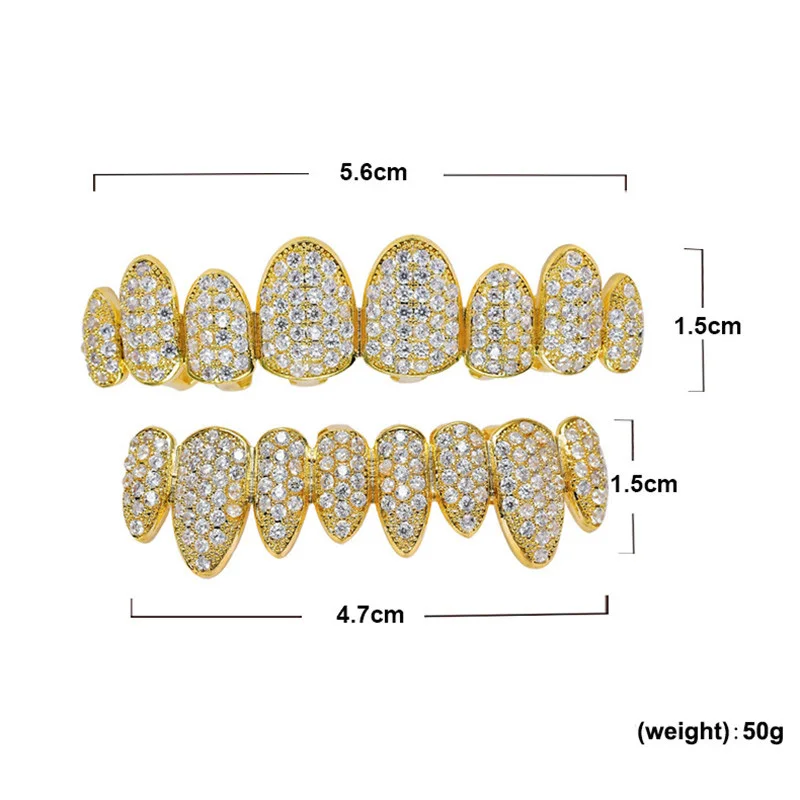 Хип-хоп ЗУБЫ Grillz Iced Out AAA циркон Топ и низ зуб набор для мужчин и женщин 3 цвета Мода Нерегулярные зуб Grillz ювелирные изделия