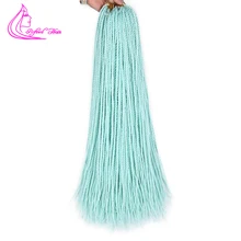 Изысканный Омбре Сенегальский твист 24 дюйма цветные вязанные крючком косички для наращивания волос 30 корней синтетические волосы для косички синий зеленый розовый