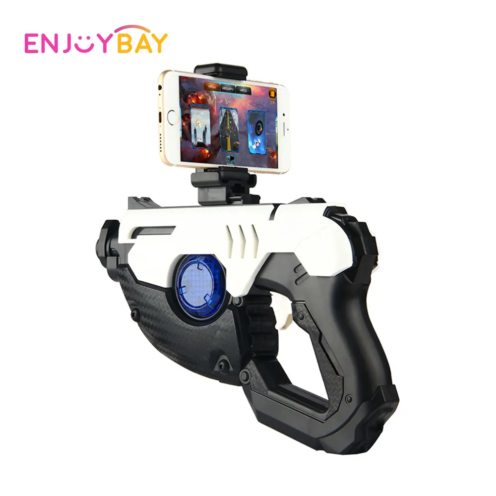 

Enjoybay AR Game Gun with Phone Stand Holder Bluetooth Pistol Virtual Reality Toys for IOS & Android 3D AR Game Gun Toy for Kids