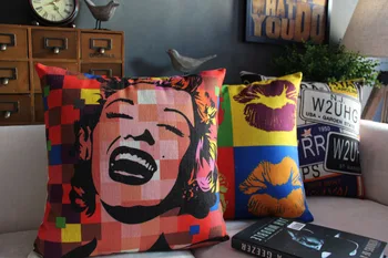 

Bop US Plate and Marilyn Monroe Home Decor cushion (no filling ) Linen cotton pillow sofa cushions decorative Throw Pillow