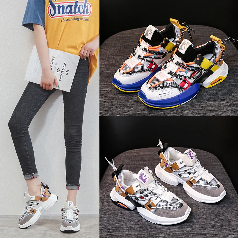 

New Women Lace-up Flat Comfortable Casual Sneakers 2019 Autumn Fashion Multicolor Women's Canvas Shoes Skateboard Shoes
